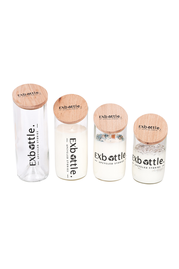 Exbottle Slanted-Cut Upcycled Quartet Set