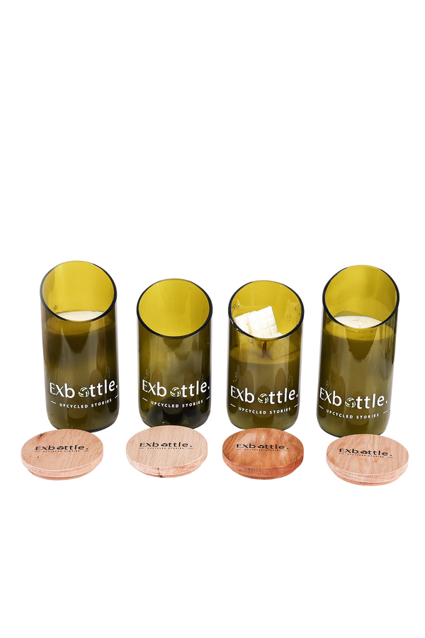 Exbottle Slanted-Cut Upcycled Quartet Set